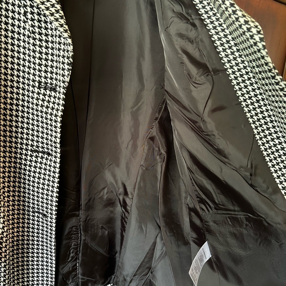 Chadwicks Womens Houndstooth Plaid Blazer Fitted Jacket Shoulder Pads Size 10 - Picture 5 of 9